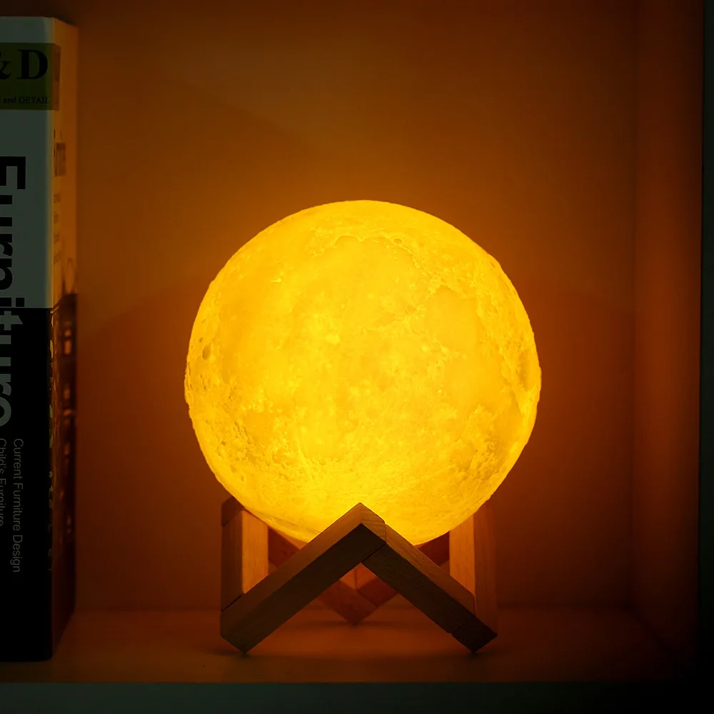 

Moon Lamp LED Night Light 3D Print Moon Light Remote Touch Rechargeable Colors Changing Moonlight Nightlight For Children Kids