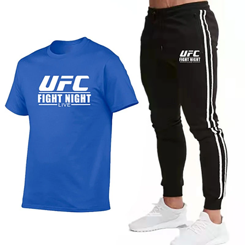 

2021 new sports brand casual suit fashion letter printing men's short-sleeved T-shirt sportswear casual trousers 2-piece set