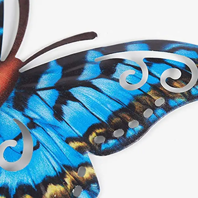 4pcs Metal Butterfly Wall Decoration Hanging Sculpture Artwork Garden Miniaturas Animal Outdoor Statues for Yard | Дом и сад