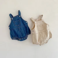 milancel 2021 spring baby clothing toddler denim bodysuits sleeveless girls jumpsuit infant outfit