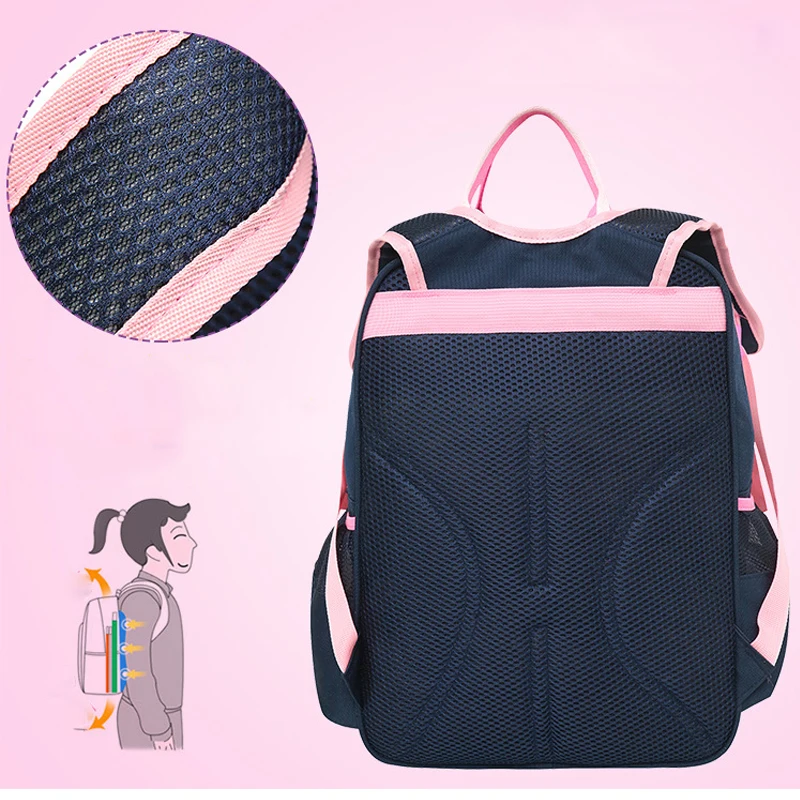 Ортопедические школьные ранцы для девочек водонепроницаемые рюкзаки детей