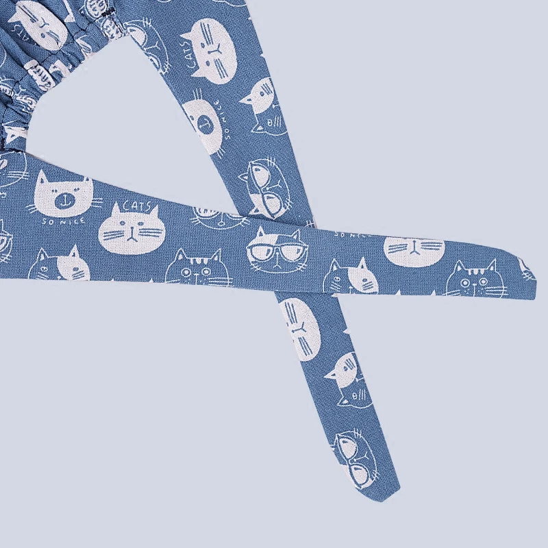 Белая Регулируемая шапка скрабы с рисунком кошки для мужчин и женщин 100% хлопок