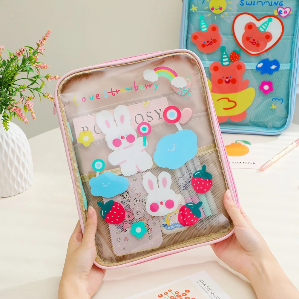 

Tablet Case Pouch Bag Transparent Multifunctional Cartoon Tablet Storage Bag PVC Bag Laptop Pouch Bag For iPad Pro 11 Handsbag