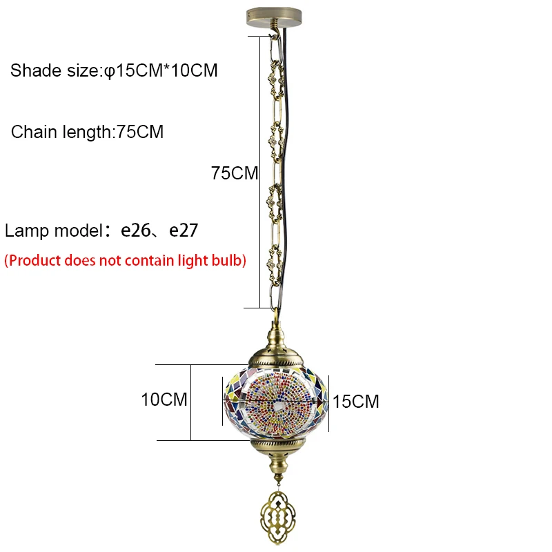 Люстра в стиле ретро средиземноморском и турецком цветная креативная стеклянная