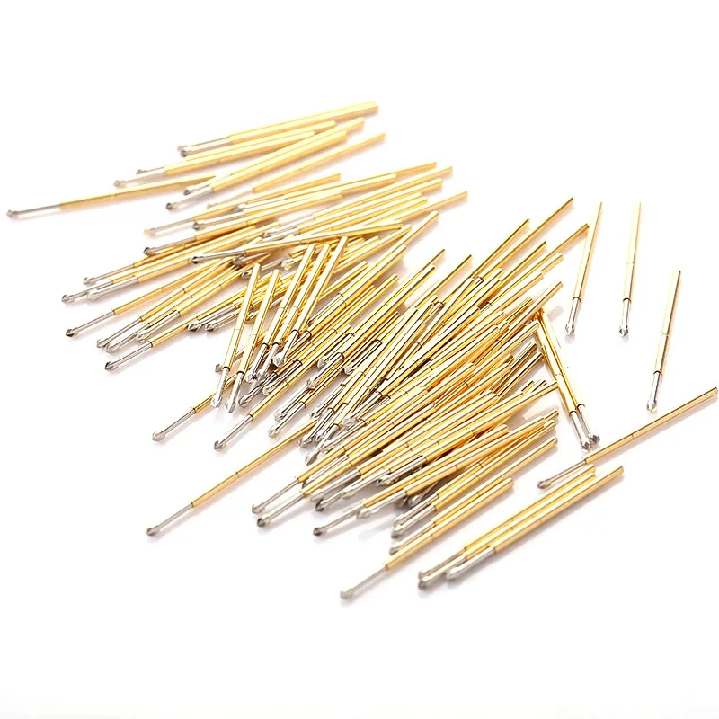 

50-100 Metal Brass Nickel-plated Compression Test Pins P100-LM2 Electronic Pogo Pins with 1.36mm Diameter