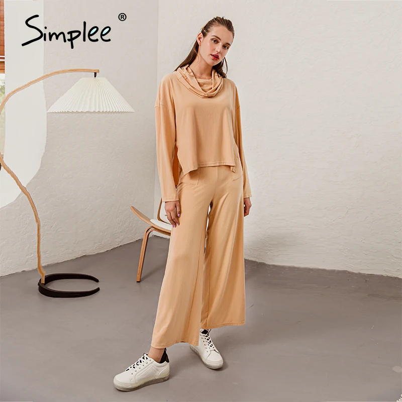 

Simplee Elegant Solid long sleeve women two-piece jumpsuit Autumn winter pocket casual summer ladies fashion party jumpsuits