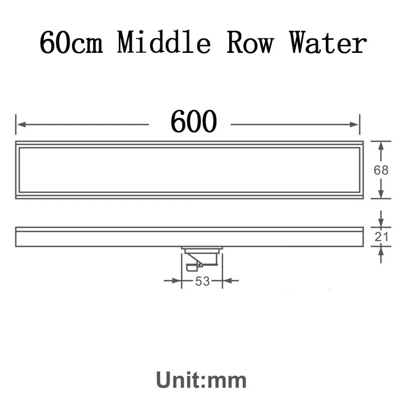 60cm Mid Row Water 304 нержавеющая сталь длинные линейные напольные стоки решетка Ванная комната Душ слив 60 см 80 см 100 см 120 см дренажный матовый - Цвет: 60cm Mid Row Water