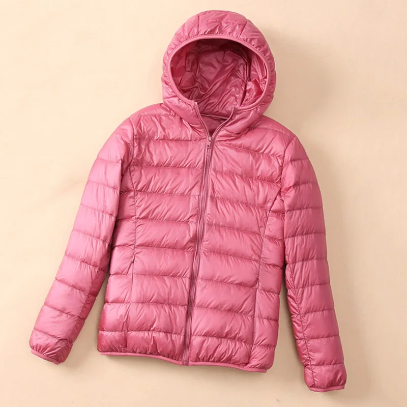 

Autumn Womens Jackets Fashion Ultra Thin Hooded Ladies Slim Plus Size 5XL 6XL 7XL Warm Duck Fur Down Jackets Coat Winter Female
