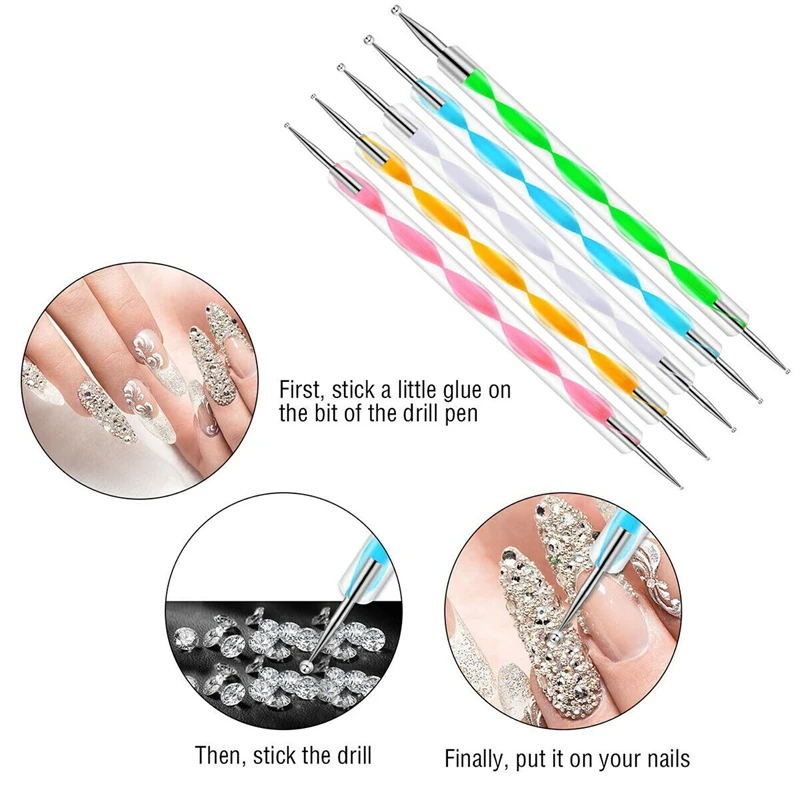 

Nail Art Design Dotting Painting Drawing Polish Brush Pen Tools