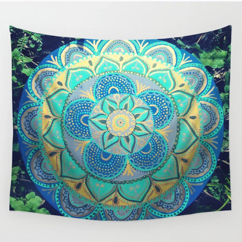 Индийская настенная ткань Мандала настенный гобелен богемный подвесной ковер