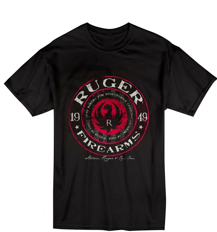 Стром Ругер пистолеты огнестрельное оружие логотип Футболка Размер S-2Xl черный