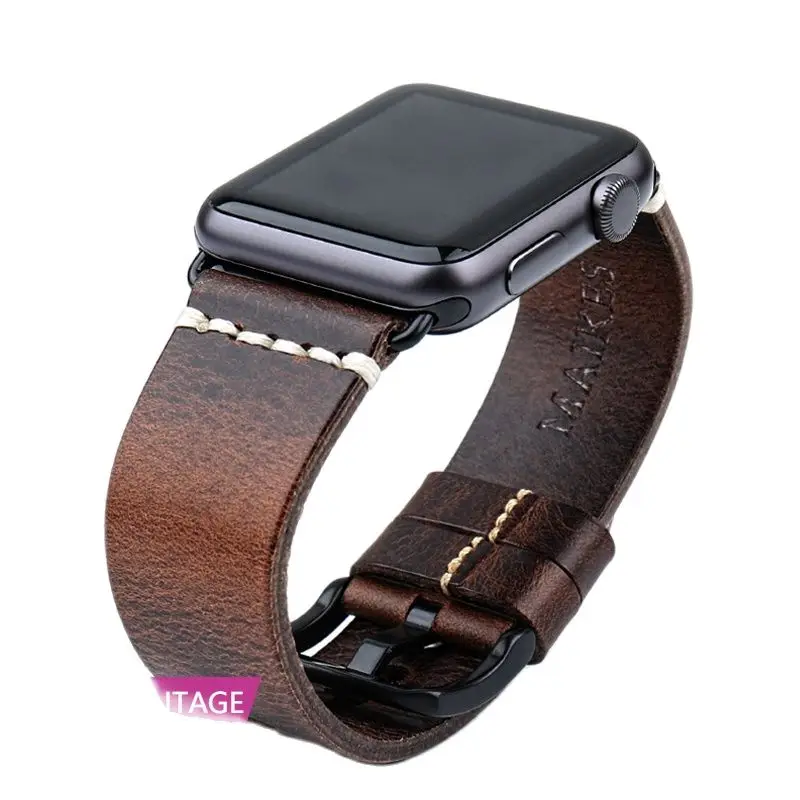 

Ремешок кожаный для Apple Watch Band 44 мм 40 мм 42 мм 38 мм Series 6 5 4 3 2 1 iWatch