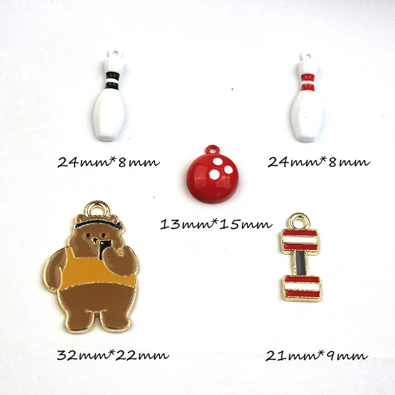 Эмалированные подвески в форме медведя из мультфильма Спорт Боулинг