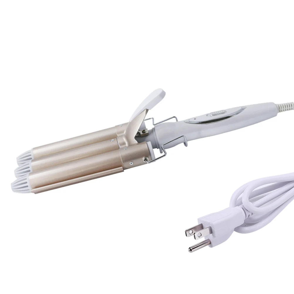 

Профессиональный тройной бочонок для завивки волос, регулируемая роликовая трубка, мелкая волна, Перманентная шина, инструмент для укладки...