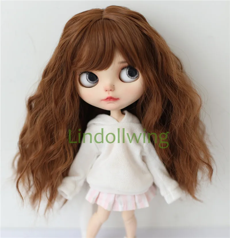 

Парик блайз 9-10 дюймов, длинные вьющиеся коричневые волосы