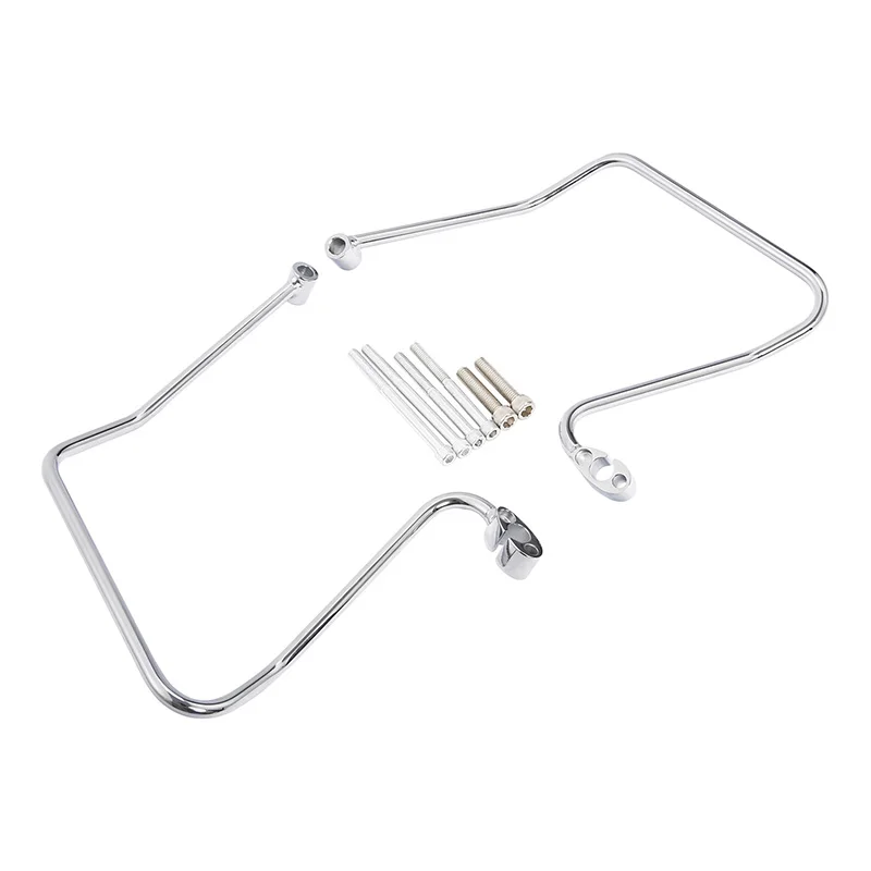 Черный/хромированный для седельной сумки мотоцикла с кронштейнами Harley Dyna Street Bob