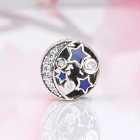 amaia authentic 925 silver nostalgic night sky stars moon beads fit original charms bracelet necklace pendant