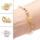 5 шт. стразы, выложенный круглый металлический магнит, женский браслет 810 мможерелье, прочные магнитные соединительные застежки, сделай сам, ювелирные изделия