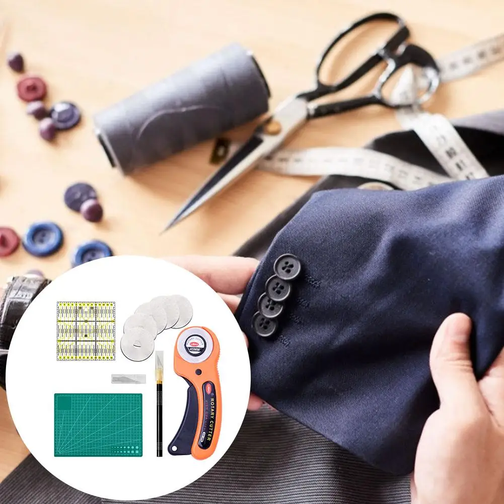 45 мм набор роторных резаков лезвия круглая стежка резки для ткани лоскутное