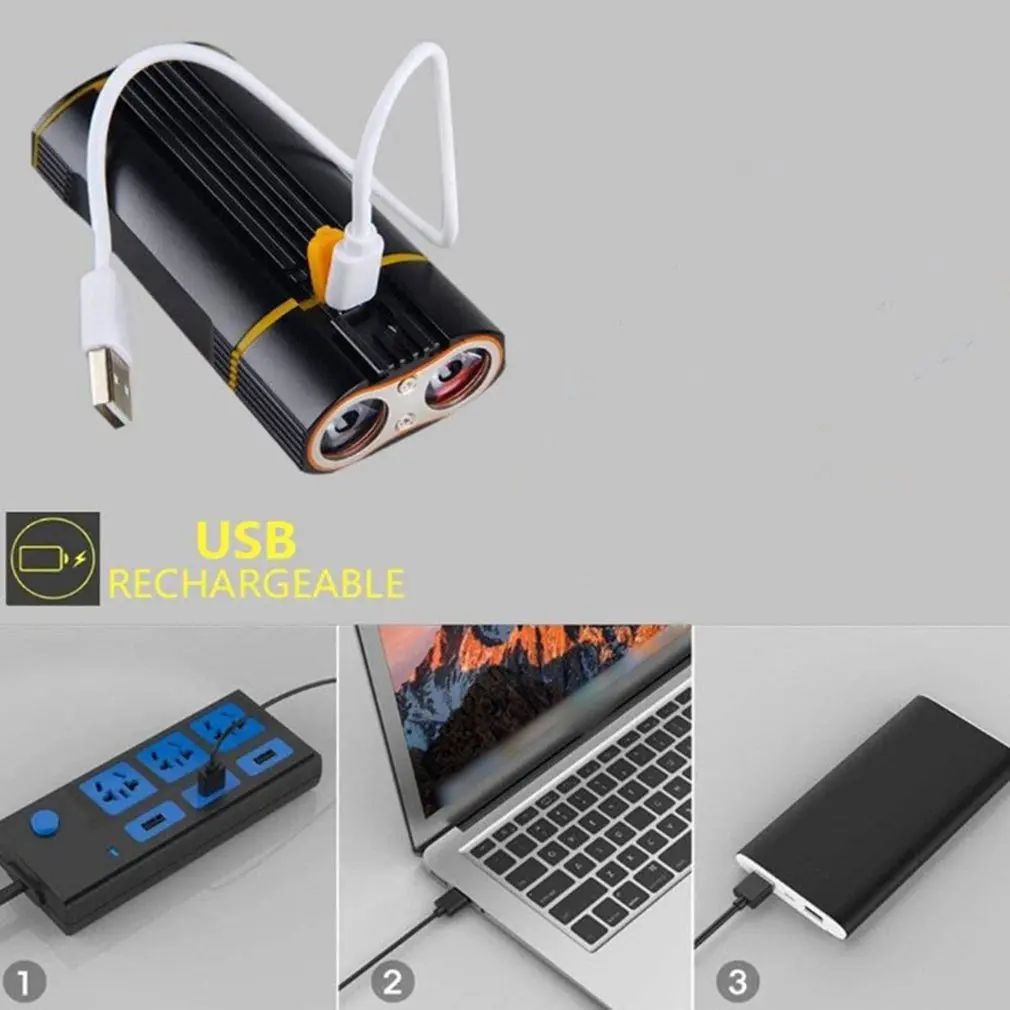 

YQ-Y1 Bicycle Light T6*2USB Rechargeable Built-in Battery Highlight Riding Equipment Riding Lighting