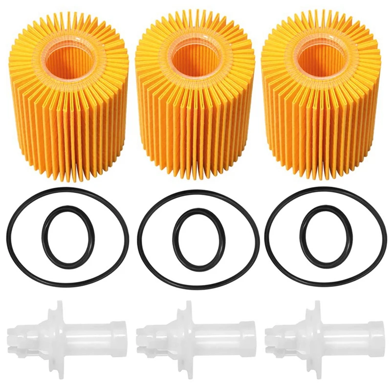 

04152-YZZA1 Oil Filter Kit for Toyota Avalon Camry RAV4 Sienna for Lexus ES300H ES350 IS200T RX350 RX450H (Pack of 3)