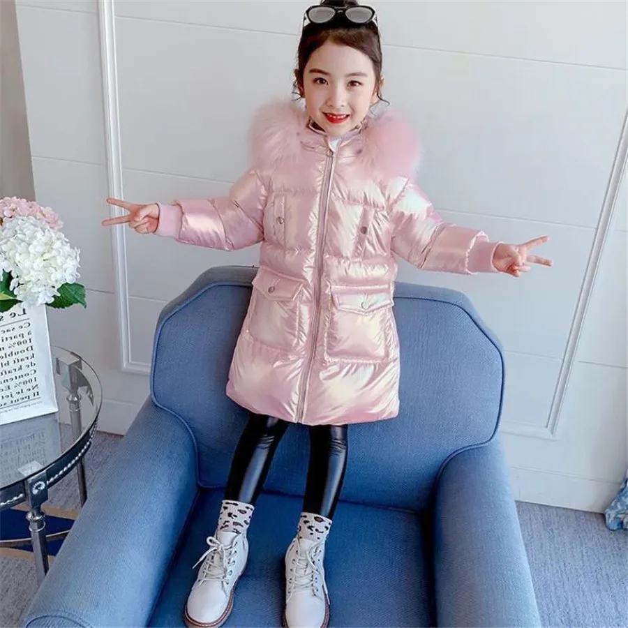 2020 Новые Девушки с длинным стеганая куртка детское зимнее пальто детская теплая