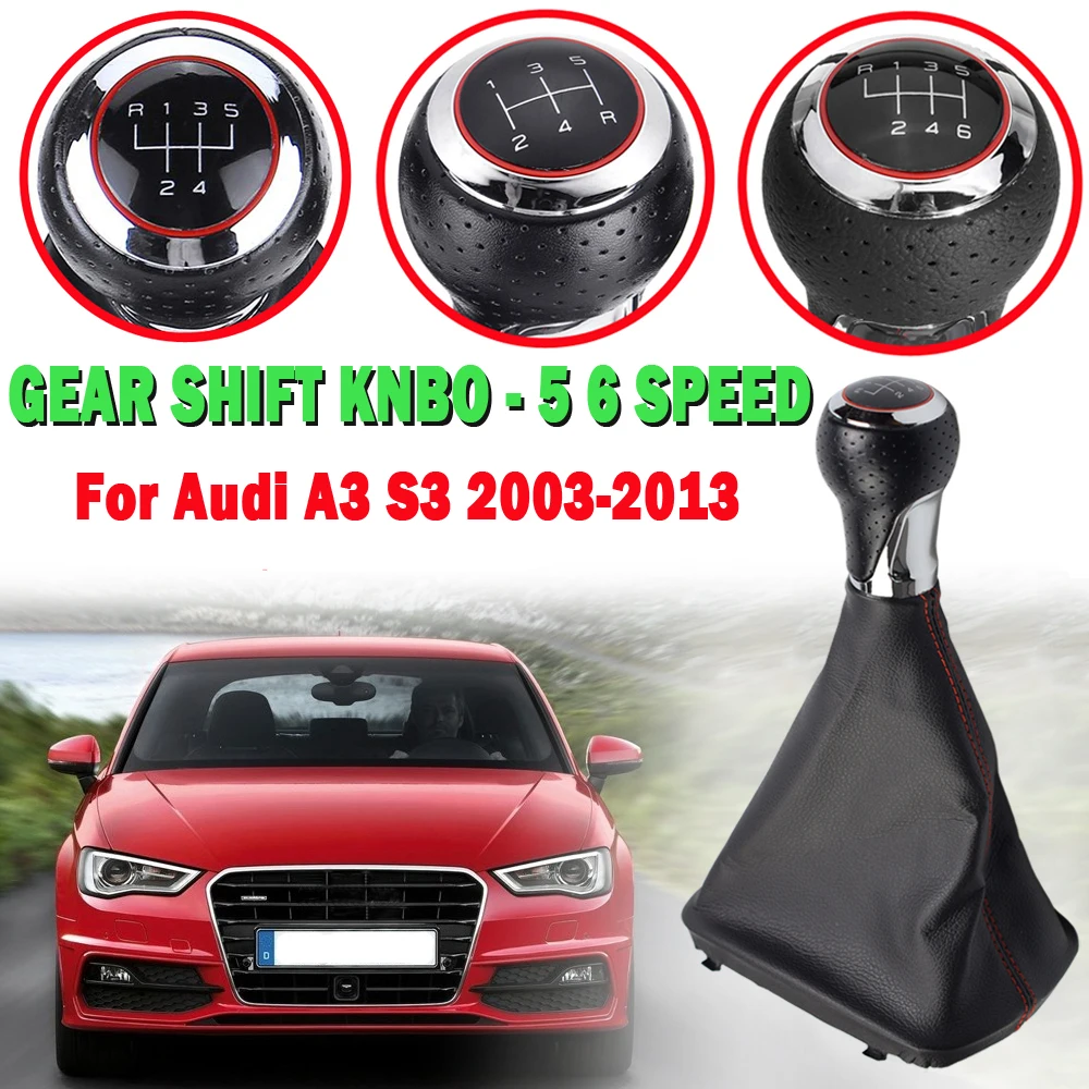 

For Audi A3 S3 A4 B5 8D S4 B6 8E B7 8E 8 A6 C5 4B A8 D2 4D 5 6 Speed Shifter Car Leather Boot Gear Shift Knob Head Lever Cover