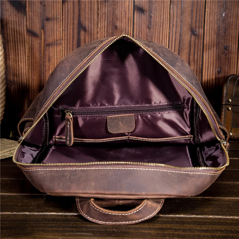 100% мужские рюкзаки из натуральной коровьей кожи винтажный студенческий рюкзак
