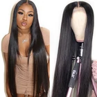 Парики из натуральных волос на фронтальной сетке HD для чернокожих женщин, прямые, 30, 40 дюймов, бразильский парик с застежкой, плотность 250%