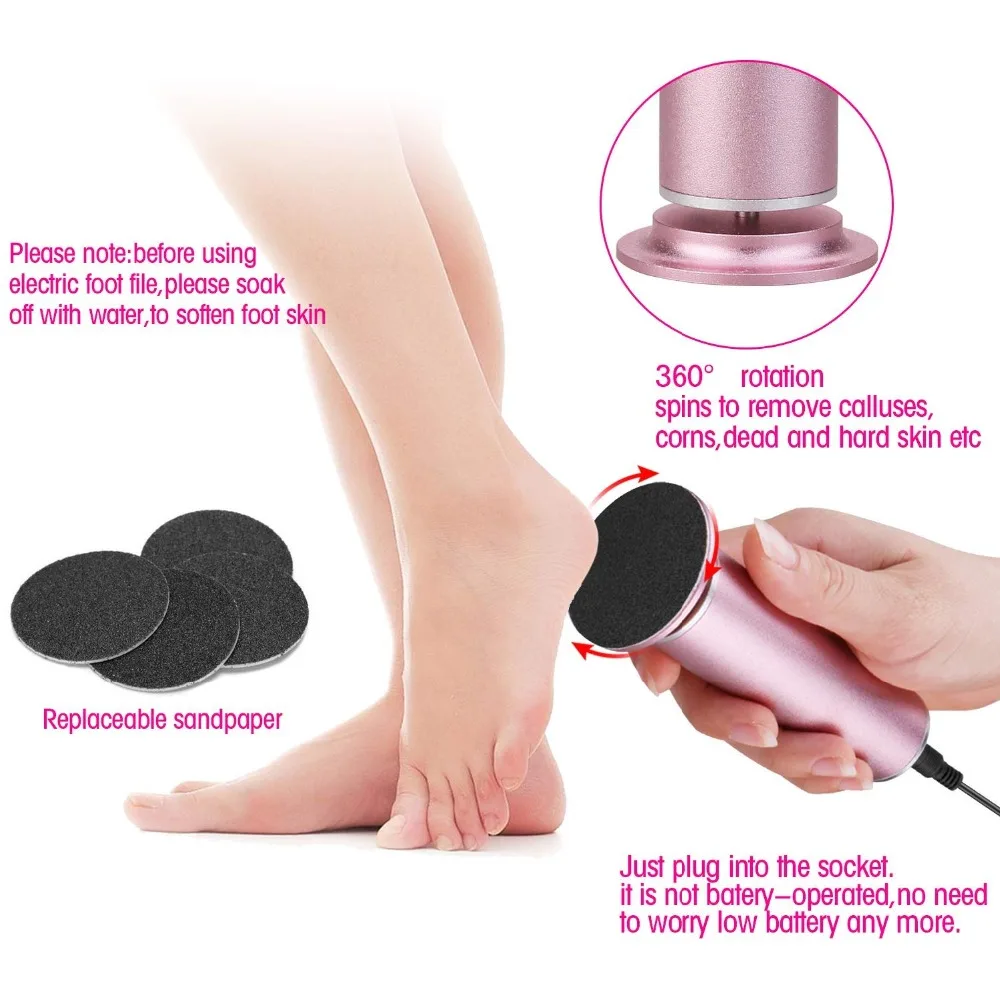 

Electric Wireless Pedicure Foot Care Remove Leg Heels Rough Dry Dead and Callused Skin Remover Sawing Feet Replacement Sandpaper