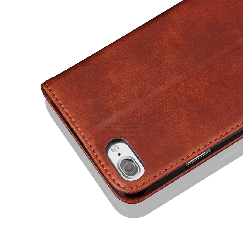 Роскошный кожаный флип чехол для Apple iphone 8 Plus кошелек с отделениями карт винтажные