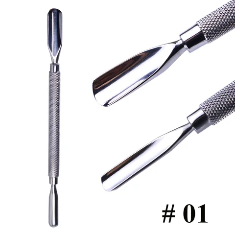 1pcs de ponta dupla de aço inoxidável pusher pusher de pele morta removedor de push para pedicure manicure unhas limpador de cuidados