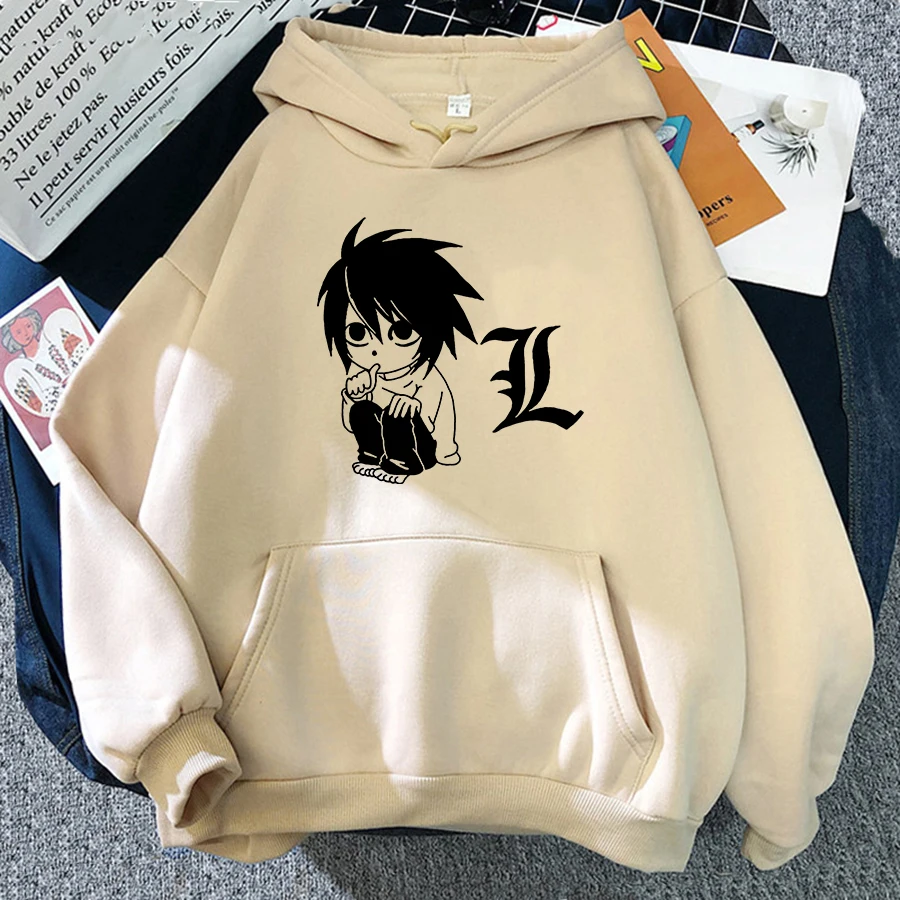 

Japanese Anime Sweater Death Note Autumn and Winter Plus Velvet Printing Casual Sweater Harajuku Men and Women Couple Hoodies