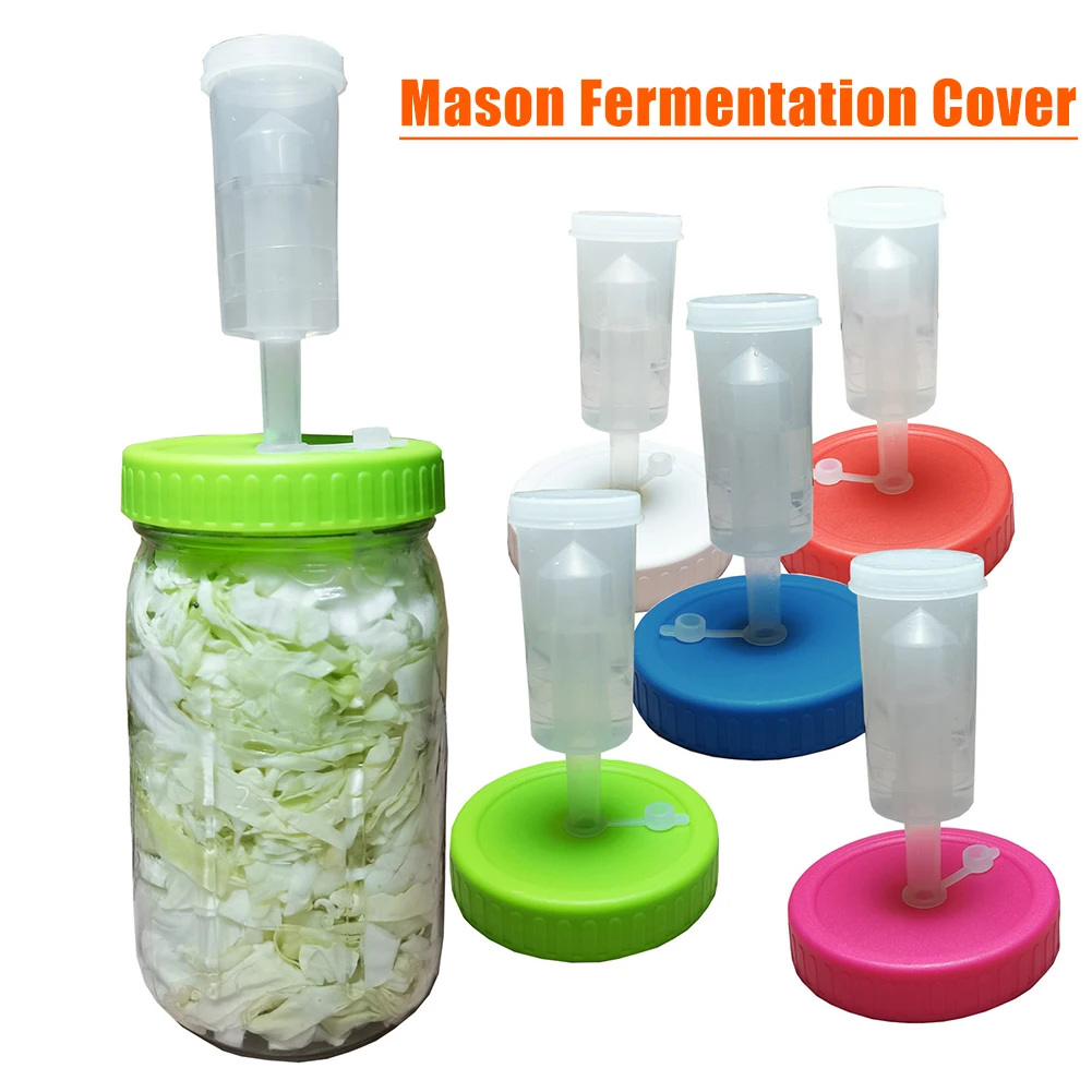 

Fermentation Lid Cover with One-way Exhaust Valves Fermenting Lids Kit for Wide Mouth Mason Jars 86mm Kitchen Tools Accessories