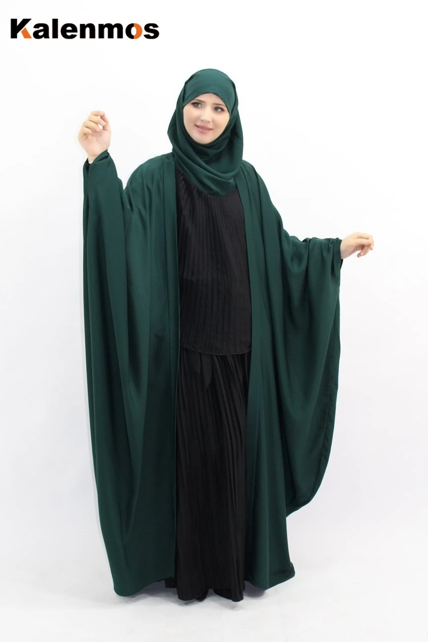 

Muslim Prayer Garment Women Ramadan Abaya Bat Sleeve Djellaba Long Khaimr Hijabdress Dubai Turkey Islamic Clothing Cardigan Gown
