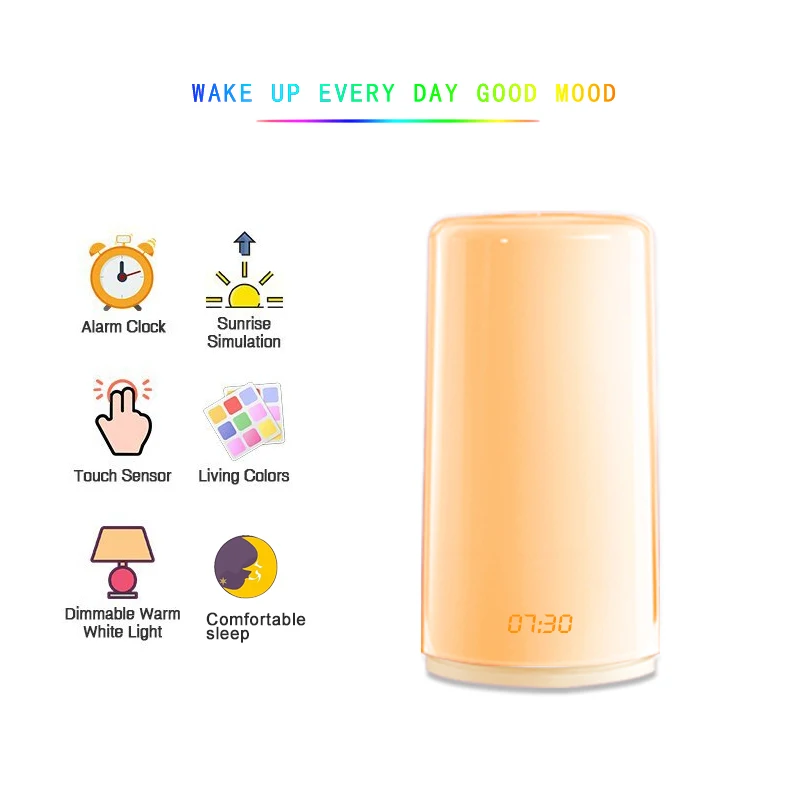 

LED Night Light Touching Bedside Table Lamp Double Layer Light Cover Dimmable Multicolour Light for Bedroom K888