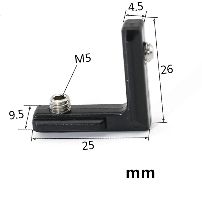 

KANDE черный T-слот L Тип 90 градусов 2020 алюминиевый разъем 1515 внутренняя Скрытая скобка крепежи стандарт ЕС алюминиевый профиль
