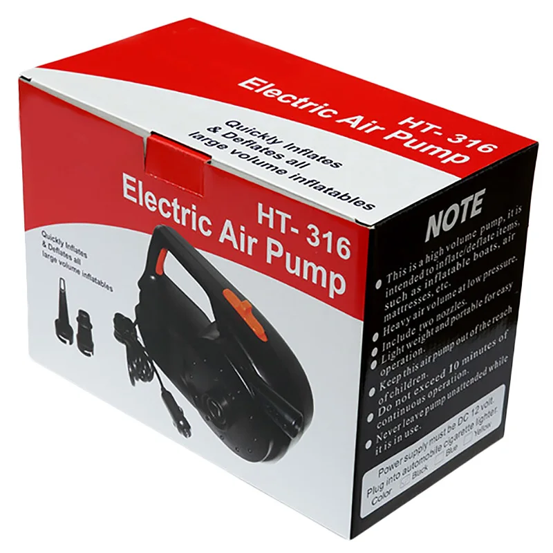 

12V 100W Car Rechargable Pump Electric Inflatable Air Pump For Kayak Boat Air Cushions Ball