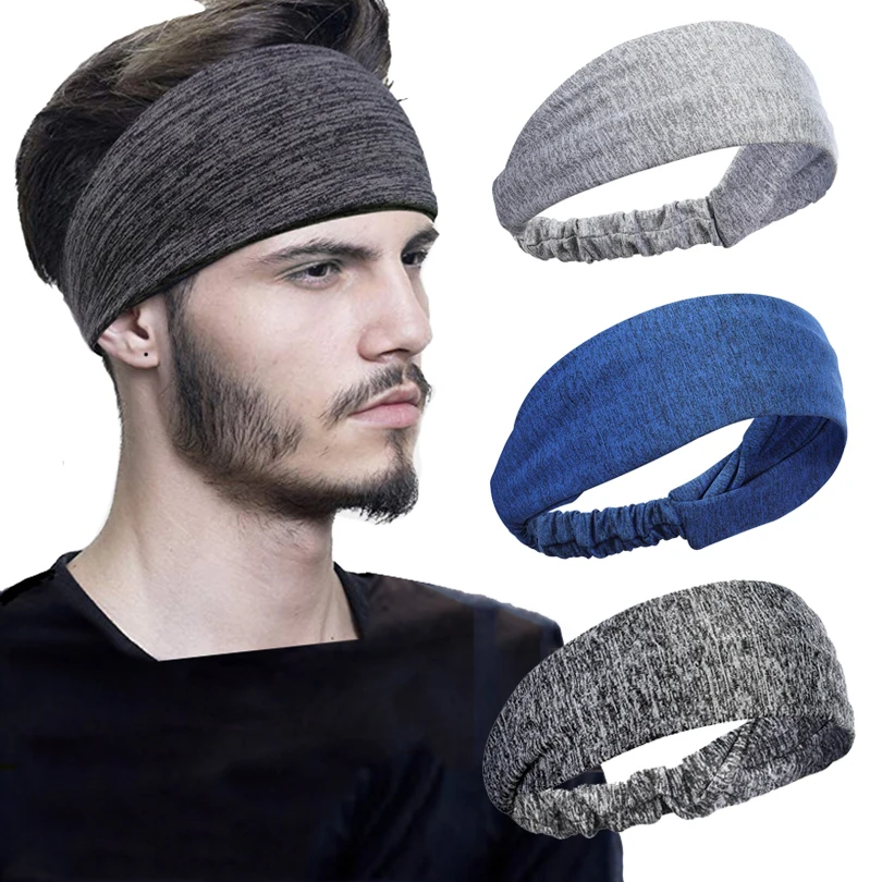 Унисекс одноцветная спортивная повязка на голову для йоги эластичная лента