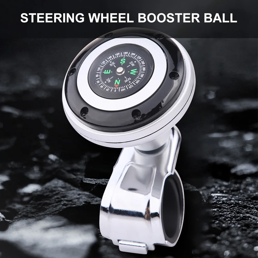 Steering Wheel Spinner Knob with Compass 360-degree Power Ha