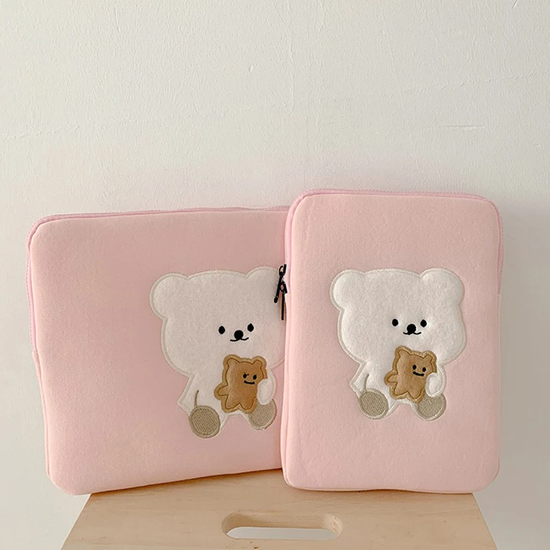 

Bentoy Milkjoy Girls Soft Mini Laptop Bag 13 11 10.5 9.7inch Travel Business Mac Case Kawaii Korea Bear Women Cute Handbag