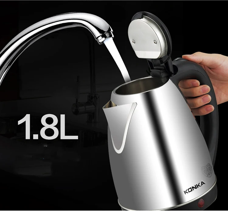 KONKA 1.8L Электрический чайник из нержавеющей стали 1500 Вт портативный дорожный водонагреватель