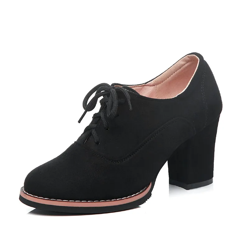 Новинка Сезон весна осень Женские низкие Туфли со шнуровкой ботильоны с закрытым