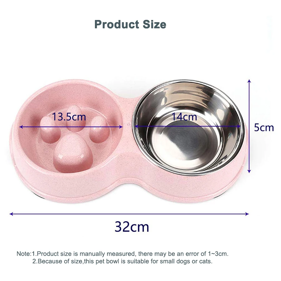 Миска для домашних животных нескользящая двойная миска из нержавеющей стали с