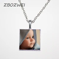 zbozwei photo pendants custom necklace photo of baby child mom dad grandparent loved one gift family member gift