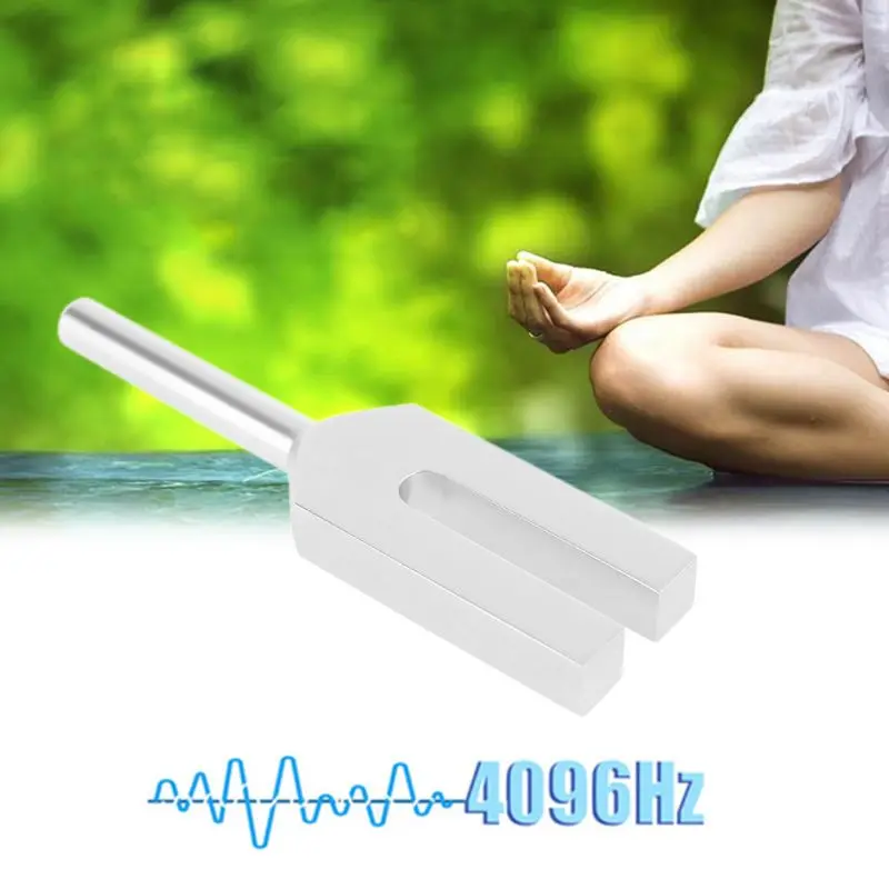 

High-frequency Energy Tuning Fork Crystal 4096HZ Aluminum Alloy Healing Sound Vibration Therapy with Wooden Mallet
