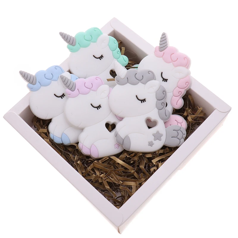 Mordedor de silicona para animales, collar de dentici&oacute;n de grado alimenticio, accesorios para colgante, Koala, unicornio, oso, erizo, Panda, sin Bpa, venta &uacute;nica-5