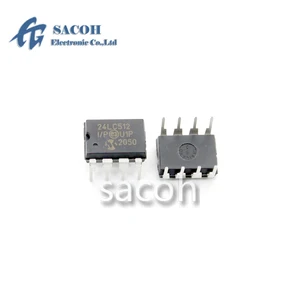 10PCS/Lot New Original 24LC512-I/P 24LC512-E/P or 24LC256-I/P 24LC128-I/P 24LC64 24LC32A DIP-8 512K CMOS Serial EEPROM