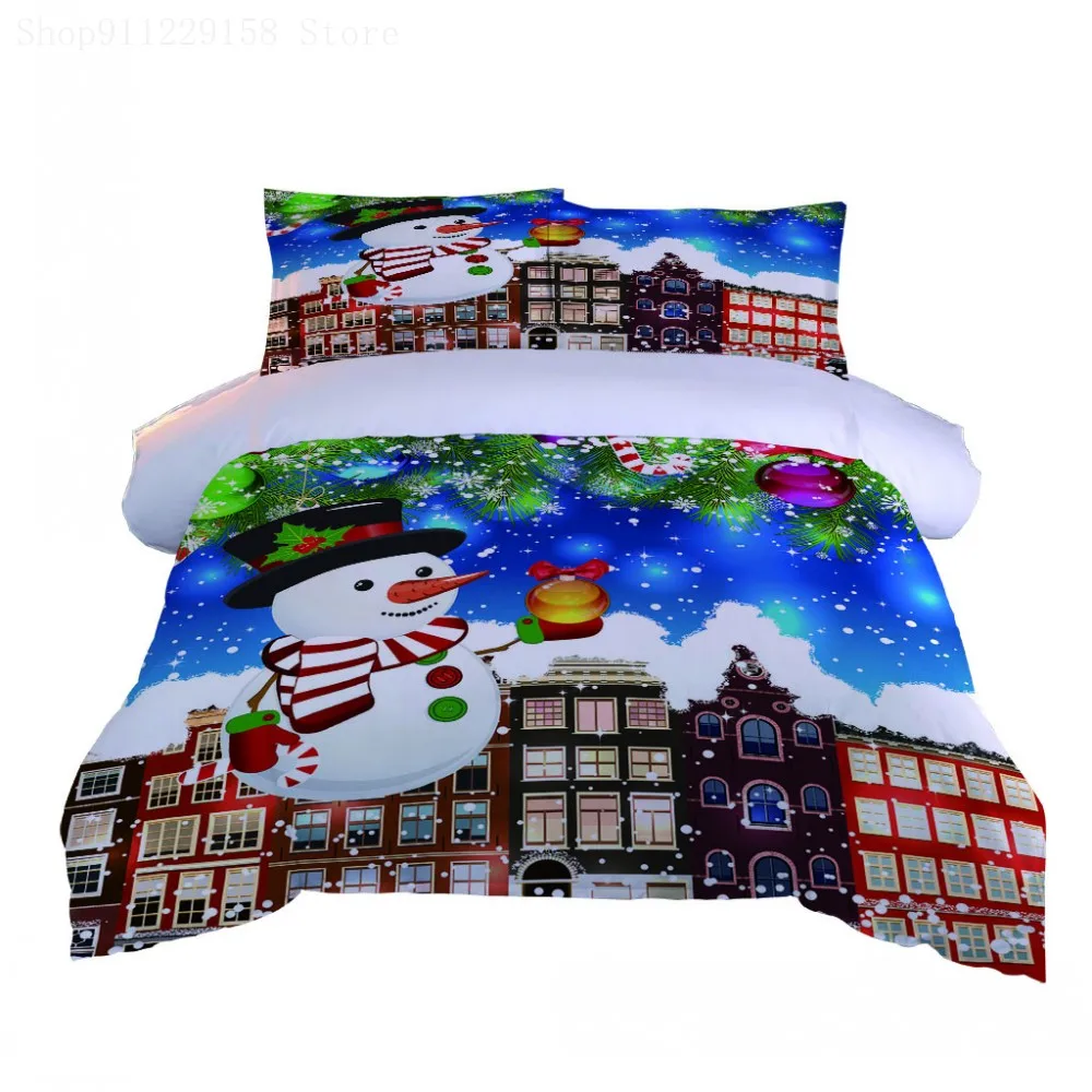 

Snowman Bedding Set Christmas Gift Soft Home Textiles Bedroom Twin Double Queen King size Children Couple Student bed set