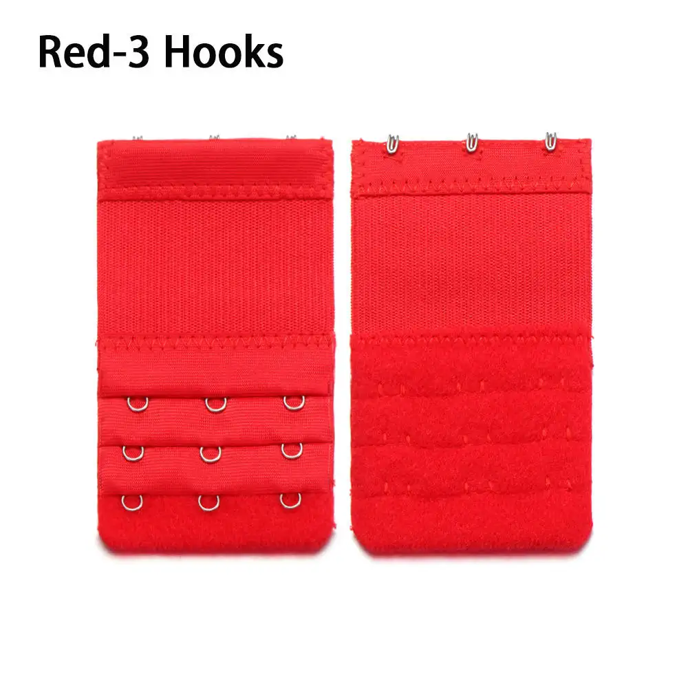 3 Hooks red 1 шт. женский многоцветный Регулируемый удлинитель для бюстгальтера Женский 2,3, 4 крючка бретельки бюстгальтера бюстгальтер на застежке расширение женские интимные аксессуары - Цвет: 3 Hooks red